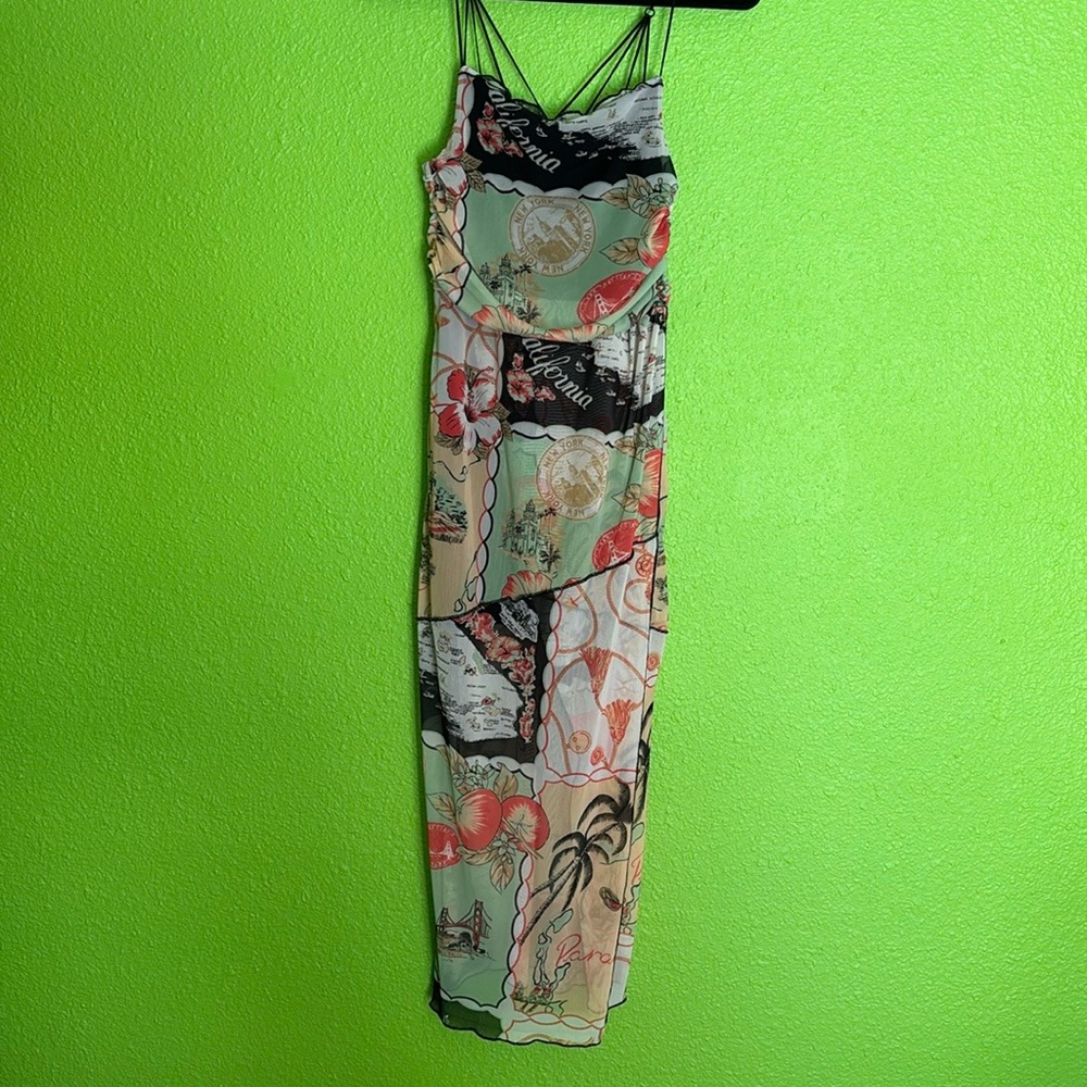 urban outfitters euc sheer/lined city dress